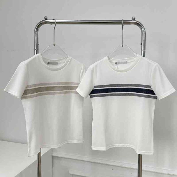tee t-shirts new embroidered stripe jacquard short sleeve t-shirt casual style versatile and simple, White
tee t-shirts new embroidered stripe jacquard short sleeve t-shirt casual style versatile and simple, White