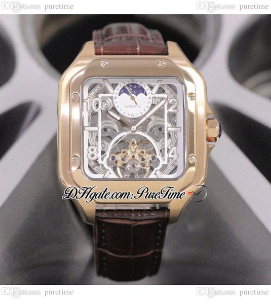 xl 100 a23j automatic moon phase tourbillon mens watch yellow gold white inner skeleton dial stick number markers brown leather strap watche, Slivery;brown
xl 100 a23j automatic moon phase tourbillon mens watch yellow gold white inner skeleton dial stick number markers brown leather strap watche, Slivery;brown