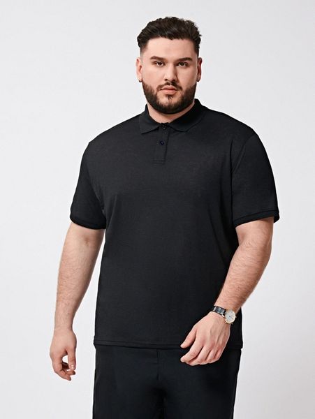 extended sizes men buttoned half placket solid polo shirt 99d8#, White;black
extended sizes men buttoned half placket solid polo shirt 99d8#, White;black