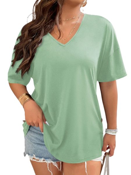 plus solid drop shoulder tee n43k#, Black
plus solid drop shoulder tee n43k#, Black