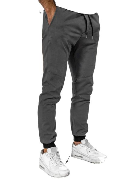 men slant pocket drawstring waist pants b4u8#, Black