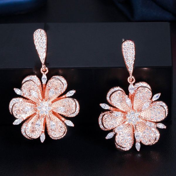 charm luxury flower earring designer for woman gfit party white aaa cubic zirconia south american copper bride wedding engagement women earr, Golden
charm luxury flower earring designer for woman gfit party white aaa cubic zirconia south american copper bride wedding engagement women earr, Golden