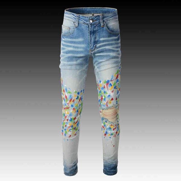 men's jeans high street fashion brand blue color splash paint dot micro elastic slim fit versatile pants gimh
men's jeans high street fashion brand blue color splash paint dot micro elastic slim fit versatile pants gimh