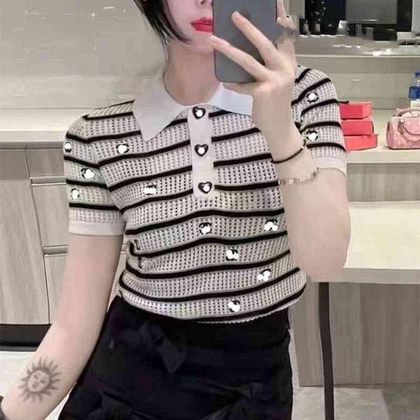 women's hoodies sweatshirts matching women's clothing summer small fragrance striped sweater hollow out embroidery polo collar lov, Black
women's hoodies sweatshirts matching women's clothing summer small fragrance striped sweater hollow out embroidery polo collar lov, Black