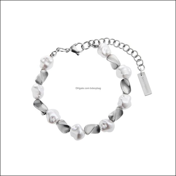 link chain bracelets jewelry original baroque heterosexual pearl bracelet irregar neutral style simple stitching hip hop fashion trend drop, Black
link chain bracelets jewelry original baroque heterosexual pearl bracelet irregar neutral style simple stitching hip hop fashion trend drop, Black