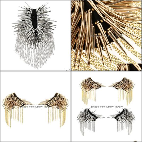 pins brooches jewelry 2pcs women shoder board brooch punk metal long rivet stud spike tassel epaette clothes ornaments drop delivery 2021 f, Gray
pins brooches jewelry 2pcs women shoder board brooch punk metal long rivet stud spike tassel epaette clothes ornaments drop delivery 2021 f, Gray