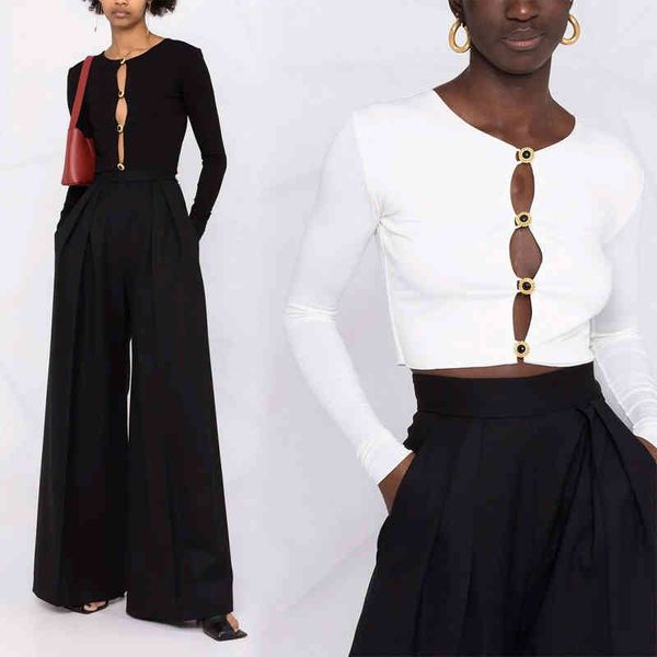 women's sweaters summer arrival woman cut out metalic button drop 1ryn, White;black
women's sweaters summer arrival woman cut out metalic button drop 1ryn, White;black