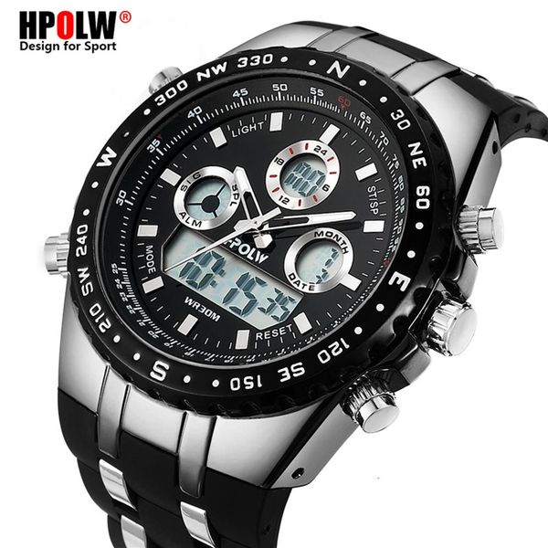 men's luxury analog digital quartz watch new brand hpolw casual watch men g style waterproof sports military shock watches cj237f, Slivery;brown
men's luxury analog digital quartz watch new brand hpolw casual watch men g style waterproof sports military shock watches cj237f, Slivery;brown