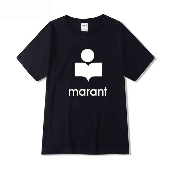 2021 summer new men's and women's marant letter brushed print hat personalized casual short sleeve t-shirt, White;black
2021 summer new men's and women's marant letter brushed print hat personalized casual short sleeve t-shirt, White;black