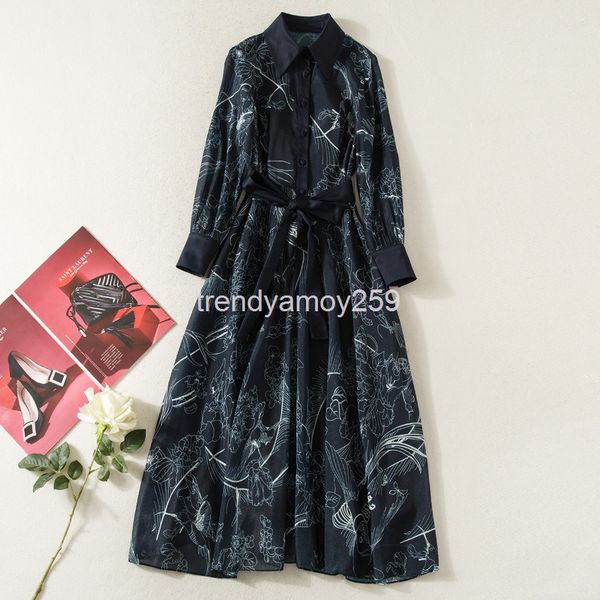 casual dresses spring and summer women's dress lapel bird print long sleeve black, Black;gray
casual dresses spring and summer women's dress lapel bird print long sleeve black, Black;gray