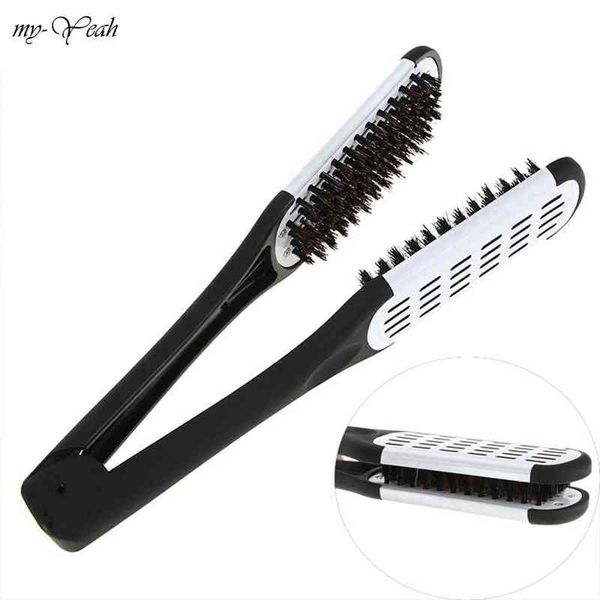 hair curler pro hairdressing straightener ceramic straightening double brush v shaped comb clamp styling tools not hurt equipment 220304
hair curler pro hairdressing straightener ceramic straightening double brush v shaped comb clamp styling tools not hurt equipment 220304