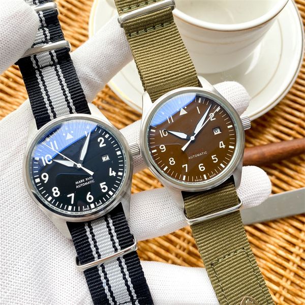 montre de luxe luxury watch men watches 42mm automatic mechanical movement 316 fine steel case nylon canvas belt wristwatches, Slivery;brown
montre de luxe luxury watch men watches 42mm automatic mechanical movement 316 fine steel case nylon canvas belt wristwatches, Slivery;brown