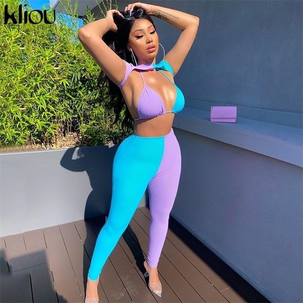 kliou patchwork tracksuit women fashion sleeveless crop bra leggings elastic hight skinny fitness slim holiday clothing y201128, White
kliou patchwork tracksuit women fashion sleeveless crop bra leggings elastic hight skinny fitness slim holiday clothing y201128, White