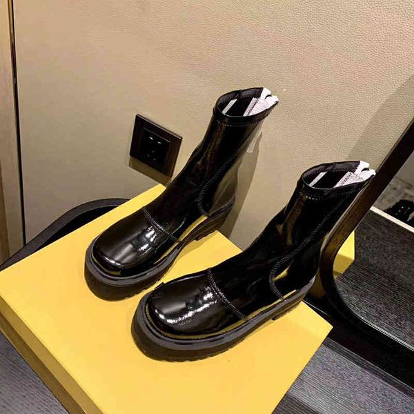 boots net red thick heel short boots flat bottomed women's shoes patent leather chelsea back zipper thin middle martin, Black
boots net red thick heel short boots flat bottomed women's shoes patent leather chelsea back zipper thin middle martin, Black