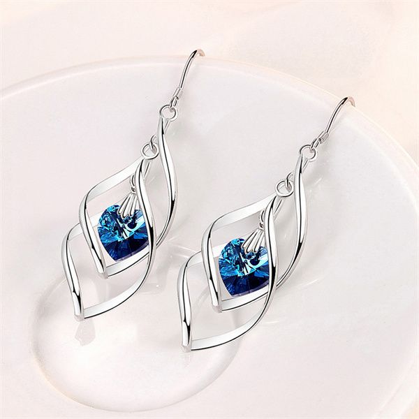 premium luxury hollow blue crystal long dangle & chandelier women's fashion wedding jewelry gift a269, Silver
premium luxury hollow blue crystal long dangle & chandelier women's fashion wedding jewelry gift a269, Silver
