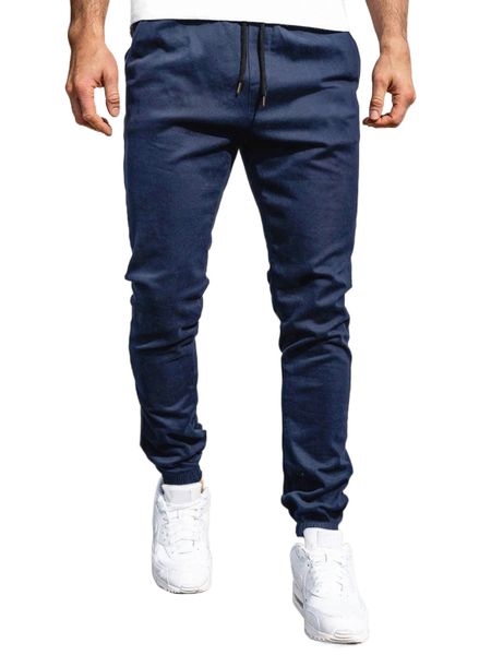 men drawstring waist carrot pants l0vz#, Black