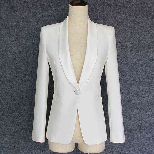 autumn new black white single button satin blazer office formal outfit jacket ladies women blazer j220813, White;black
autumn new black white single button satin blazer office formal outfit jacket ladies women blazer j220813, White;black