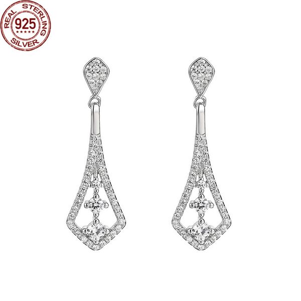 2022 new fashion inlaid zircon long charm earrings s925 silver luxury women's women, Golden 
2022 new fashion inlaid zircon long charm earrings s925 silver luxury women's women, Golden
