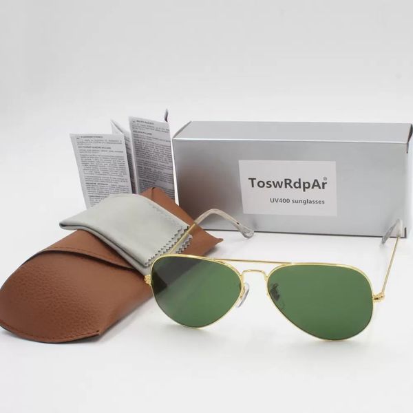 1pcs designer brand classic pilot sunglasses fashion women sun glasses uv400 gold frame green mirror 58mm men's 62mm lens with box, White;black
1pcs designer brand classic pilot sunglasses fashion women sun glasses uv400 gold frame green mirror 58mm men's 62mm lens with box, White;black