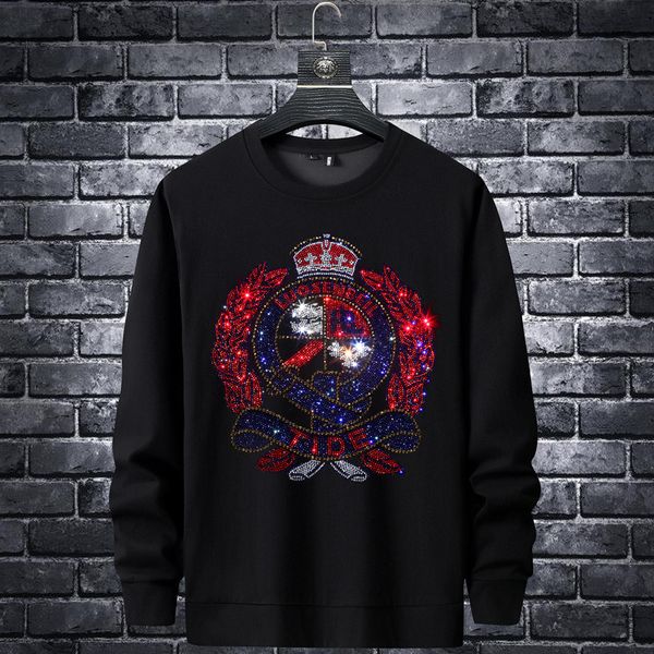 men's hoodies & sweatshirts designer 2021 spring and autumn new trend fashion leisure korean version drill slim fitting round neck pull, Black
men's hoodies & sweatshirts designer 2021 spring and autumn new trend fashion leisure korean version drill slim fitting round neck pull, Black