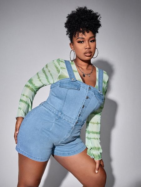 plus flap detail button front denim overalls w2ey#, Black;white
plus flap detail button front denim overalls w2ey#, Black;white