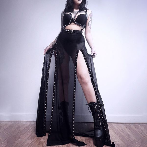 skirts women europe and the united states spring and summer perspective mesh slit skirt, Black
skirts women europe and the united states spring and summer perspective mesh slit skirt, Black