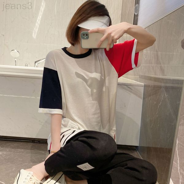 women's t-shirt designer spring and summer new tb red, blue white color contrast four bar loose knit t-shirt for couples with the same
women's t-shirt designer spring and summer new tb red, blue white color contrast four bar loose knit t-shirt for couples with the same