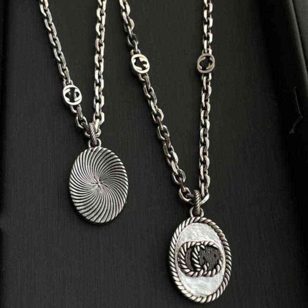 factory outlet silver used fried dough twist letter necklace oval carved pendant for men and women
factory outlet silver used fried dough twist letter necklace oval carved pendant for men and women