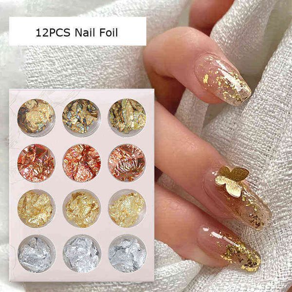 6/12pcs glitter aluminum gold leaf foil sequins chrome powder nails irregular sticker paillettes art decor manicure accessories y220408, Black
6/12pcs glitter aluminum gold leaf foil sequins chrome powder nails irregular sticker paillettes art decor manicure accessories y220408, Black