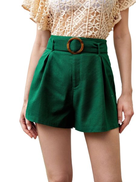 high waist plicated detail belted shorts 49so#, White;black
high waist plicated detail belted shorts 49so#, White;black
