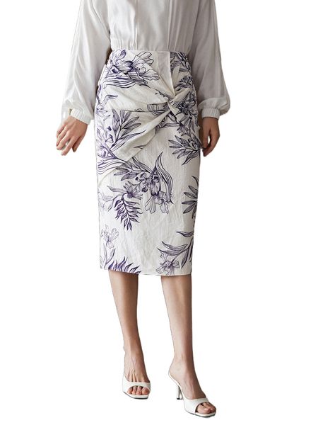 motf premium linen printed twist skirt q0vx#, Black
motf premium linen printed twist skirt q0vx#, Black