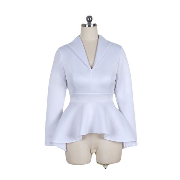 women's blouses & shirts v neck ruffles peplum long sleeves spring autumn elegant classy fashion office lady work wear slim blouse wome, White
women's blouses & shirts v neck ruffles peplum long sleeves spring autumn elegant classy fashion office lady work wear slim blouse wome, White