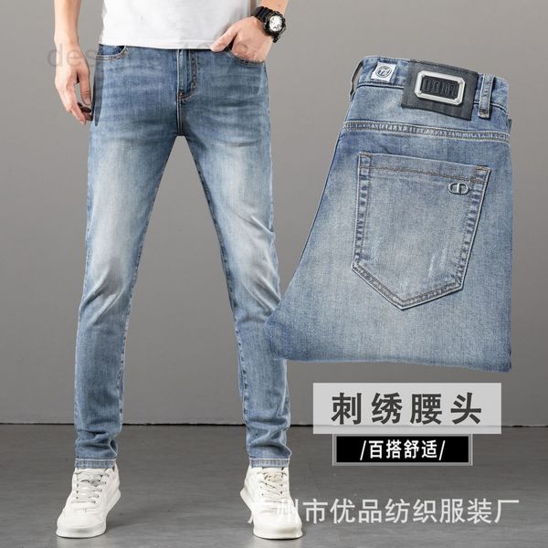 men's jeans designer men's small feet slim fit summer thin straight tube embroidery trend high-end jeans elastic 9vta, Blue
men's jeans designer men's small feet slim fit summer thin straight tube embroidery trend high-end jeans elastic 9vta, Blue