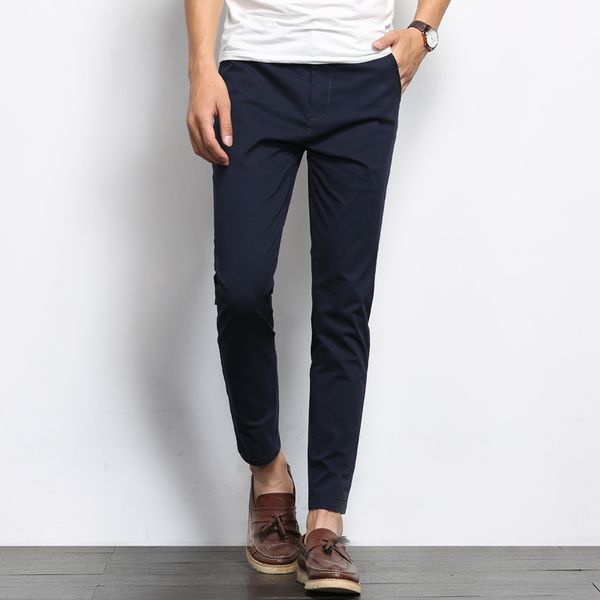 autumn men fashions solid color casual pants men straight slight elastic ankle-length formal trousers men cx220401, Black
autumn men fashions solid color casual pants men straight slight elastic ankle-length formal trousers men cx220401, Black