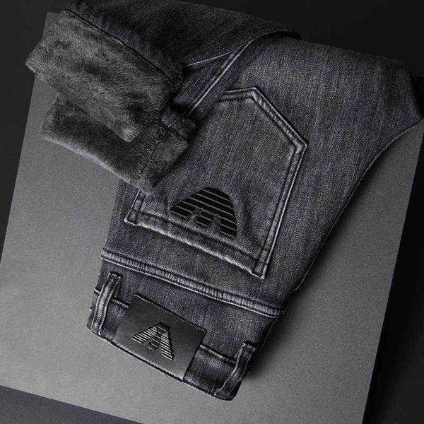 brand chao winter plush thickened jeans men's elastic slim fit small straight tube embroidered warm pants, Blue
brand chao winter plush thickened jeans men's elastic slim fit small straight tube embroidered warm pants, Blue