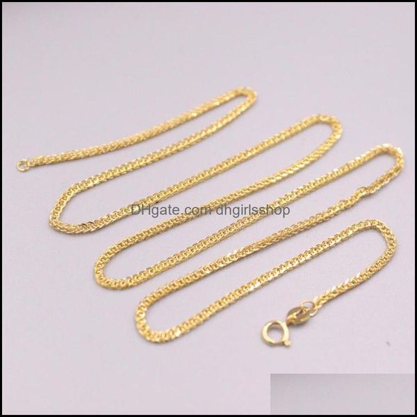 chains necklaces pendants jewelry 1pcs fine pure au 750 18k yellow gold chain 1.4mm women wheat link necklace 1.8-2.6g drop d dhy68, Silver
chains necklaces pendants jewelry 1pcs fine pure au 750 18k yellow gold chain 1.4mm women wheat link necklace 1.8-2.6g drop d dhy68, Silver