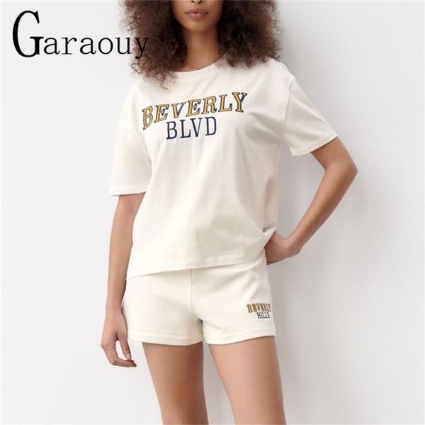 garaouy summer women's t-shirt suit loose tracksuit shorts two-piece set o collar casual outfit pullover mujer tee 220614, White
garaouy summer women's t-shirt suit loose tracksuit shorts two-piece set o collar casual outfit pullover mujer tee 220614, White