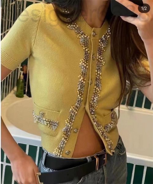 women's knits & tees designer high edition xiaoxiang early spring nail bead cardigan handmade diamond studded knitwear women's thi, White
women's knits & tees designer high edition xiaoxiang early spring nail bead cardigan handmade diamond studded knitwear women's thi, White