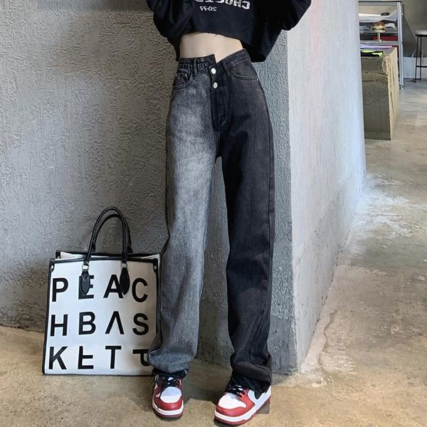 women casual high waist gradient patchwork jeans mujer y2k loose straight pants fashion office lady vintage denim trousers p442, Blue
women casual high waist gradient patchwork jeans mujer y2k loose straight pants fashion office lady vintage denim trousers p442, Blue