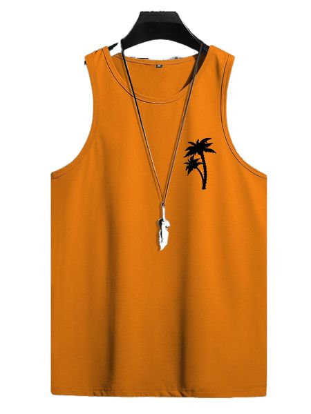 men tropical print tank s5bt#, White;black 
men tropical print tank s5bt#, White;black