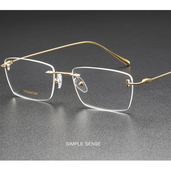 luxury lightweight 567 pure-titanium frame rimless glasses for men 54-18-145 norble rectangular business eyeglasses for prescription fullset, Black
luxury lightweight 567 pure-titanium frame rimless glasses for men 54-18-145 norble rectangular business eyeglasses for prescription fullset, Black