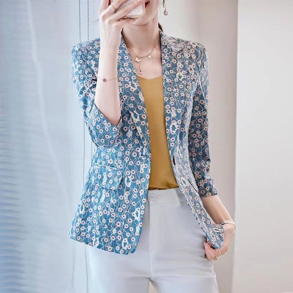 t307 womens suits & blazers tide brand designer high-quality retro fashion printing series suit slim plus size, White;black
t307 womens suits & blazers tide brand designer high-quality retro fashion printing series suit slim plus size, White;black