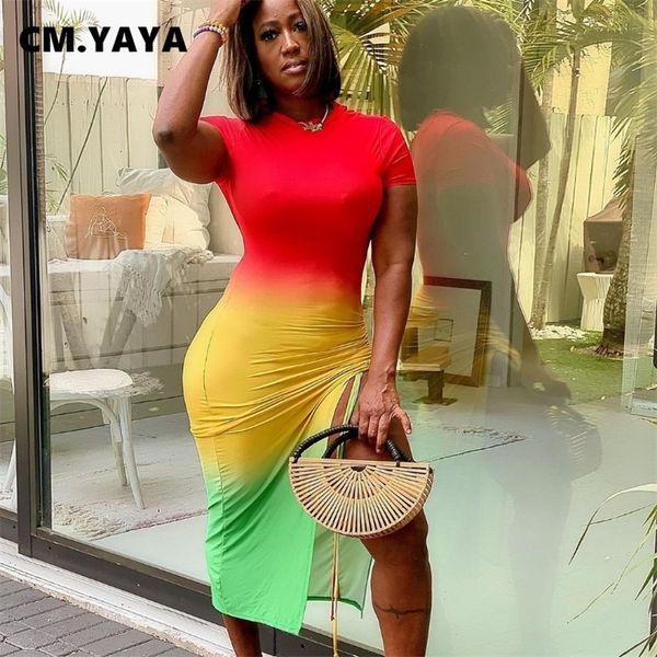 cm.yaya women midi dress gradient color shirring splited sheath ealstic short sleeve maxi long dresses high street outfit summer 220516, Black;gray
cm.yaya women midi dress gradient color shirring splited sheath ealstic short sleeve maxi long dresses high street outfit summer 220516, Black;gray