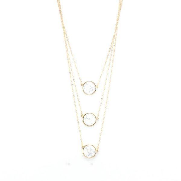 pendant necklaces multilayer round black white green kallaite stone necklace gold chain sweater geometric body jewelry, Silver
pendant necklaces multilayer round black white green kallaite stone necklace gold chain sweater geometric body jewelry, Silver