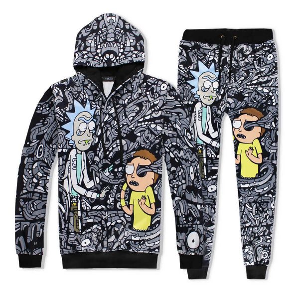 men's casual suit sports spring and autumn suit rick and morty black and white rick morty sweater print trend, White;black
men's casual suit sports spring and autumn suit rick and morty black and white rick morty sweater print trend, White;black