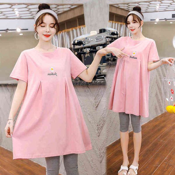 maternity dress summer fashion mid length dress loose short sleeve t shirt suit maternity summer maternity dress y220414, Black
maternity dress summer fashion mid length dress loose short sleeve t shirt suit maternity summer maternity dress y220414, Black