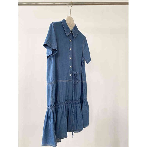 casual dresses xiaohe denim dress summer style pleated shirt collar ruffle light loose waist skirt, Black;gray
casual dresses xiaohe denim dress summer style pleated shirt collar ruffle light loose waist skirt, Black;gray