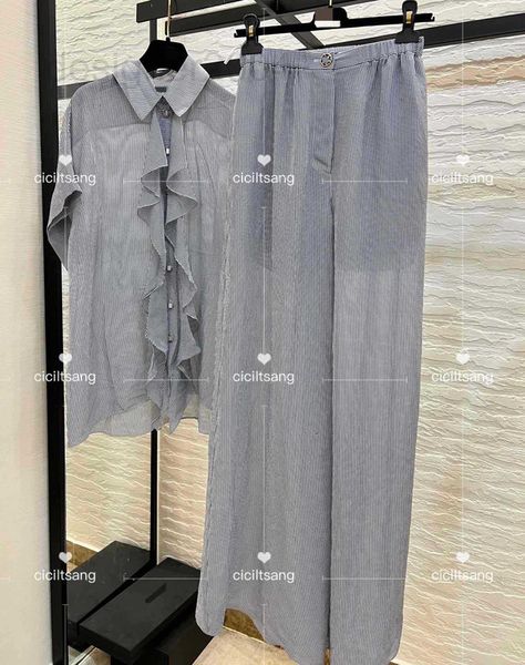 women's blouses & shirts designer 2022 new small fragrance series striped mulberry silk ruffle shirt pants 2sty, White
women's blouses & shirts designer 2022 new small fragrance series striped mulberry silk ruffle shirt pants 2sty, White