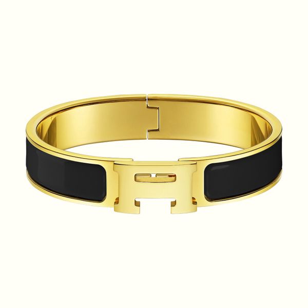 luxury brand 18k gold stainless steel h bangle clover bracelet jewelry for gift, Black
luxury brand 18k gold stainless steel h bangle clover bracelet jewelry for gift, Black