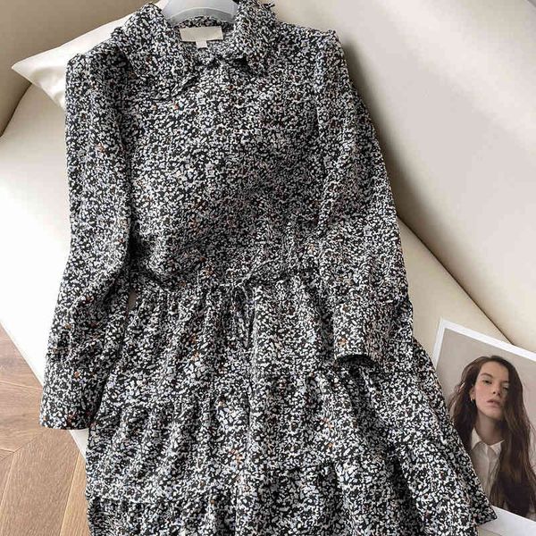 casual dresses spring xiaohe women's dress broken flower casual bubble sleeve lapel, Black;gray
casual dresses spring xiaohe women's dress broken flower casual bubble sleeve lapel, Black;gray